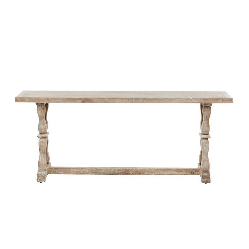 Brown Fir Farmhouse Bench, 20" x 47" x 12"