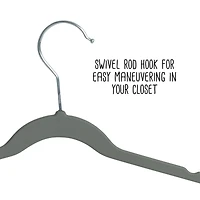 Honey Can Do Gray Slim Profile Rubber Kids Hangers, 10ct.