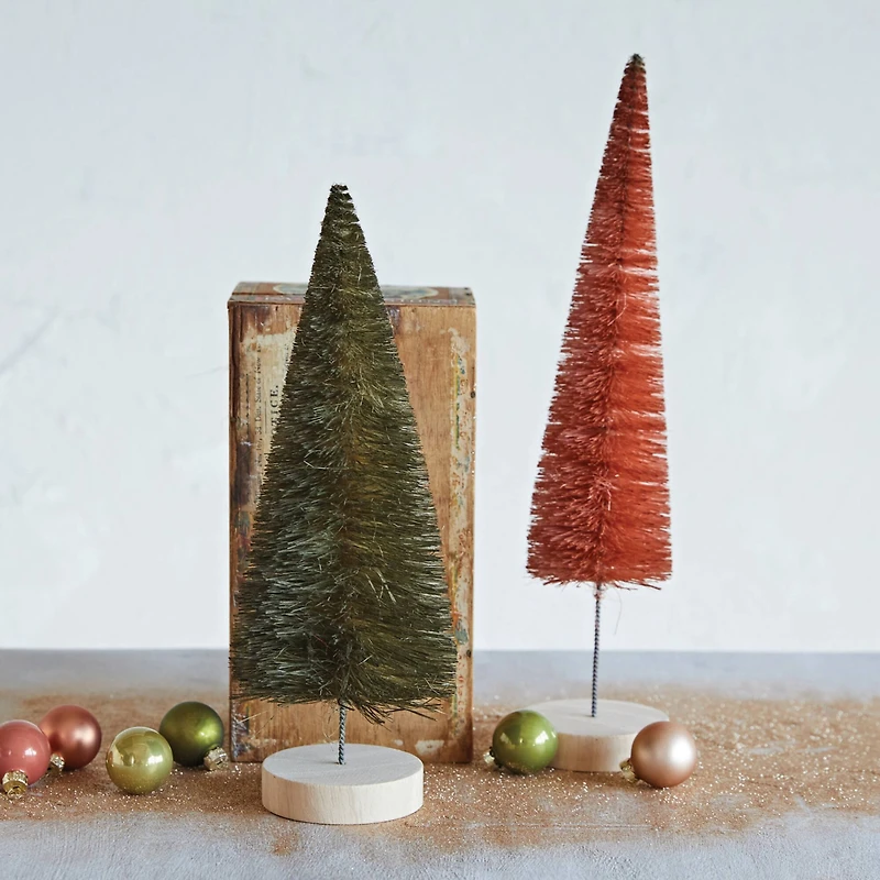 Hello Honey® 14.5" Mulberry Sisal Bottle Brush Tree with Wood Base