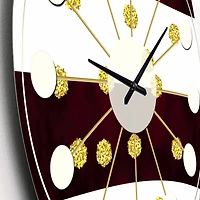 Designart 'Gold Polka Dot Pattern I Mid-Century Modern Wall Clock