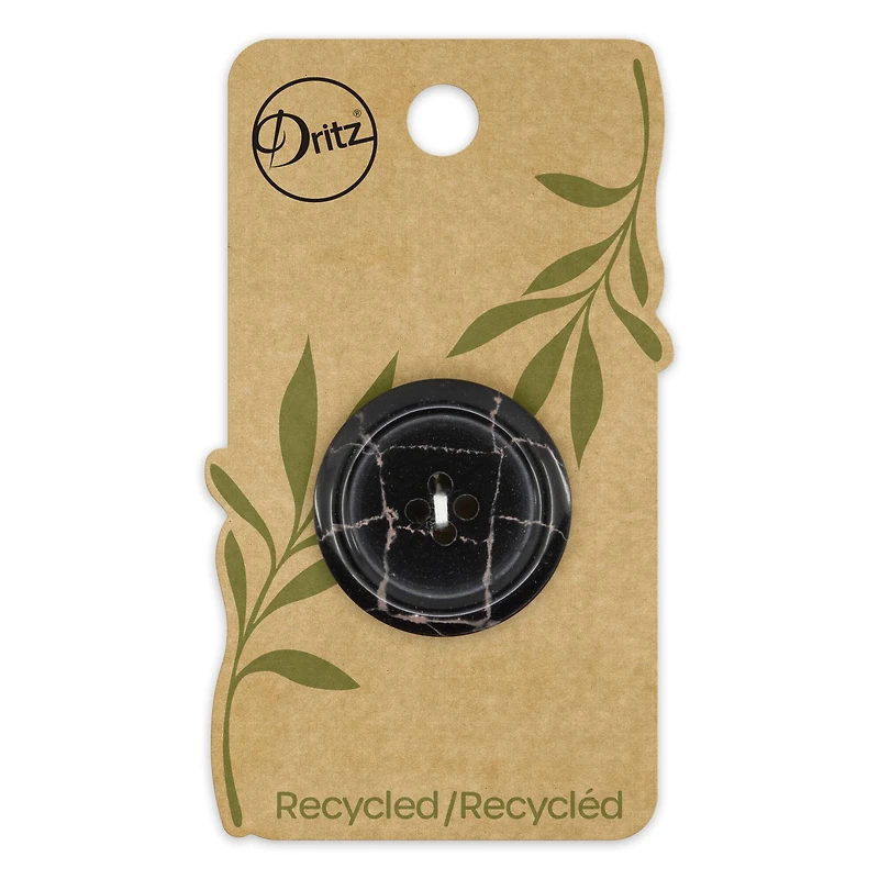 Dritz® 28mm Black Recycled Polyester Round Button, 3ct.