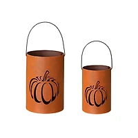 Glitzhome® Metal Cutout Pumpkin Bucket Set