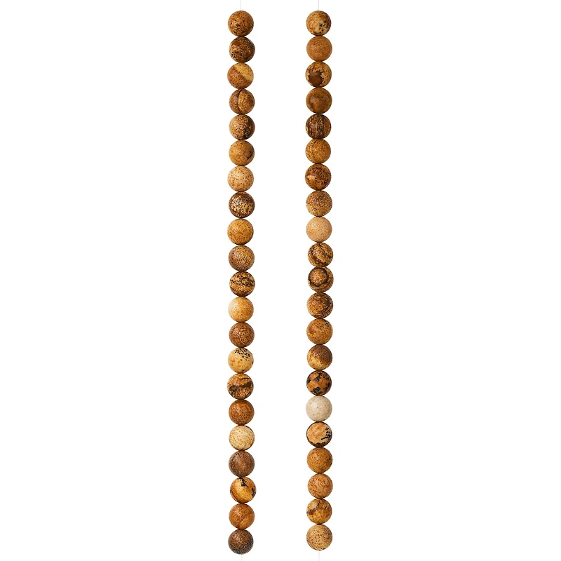 Natural & Brown Picture Jasper Round Beads, 6mm by Bead Landing™