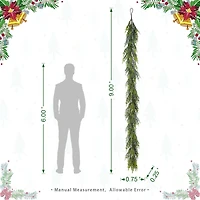 Glitzhome® 9ft Christmas Greenery PE Garland