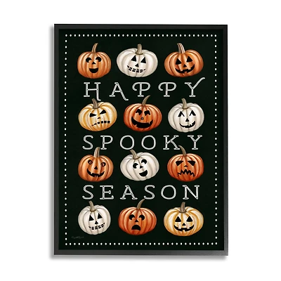 Stupell Industries Happy Spooky Season Pumpkins Framed Giclee Art