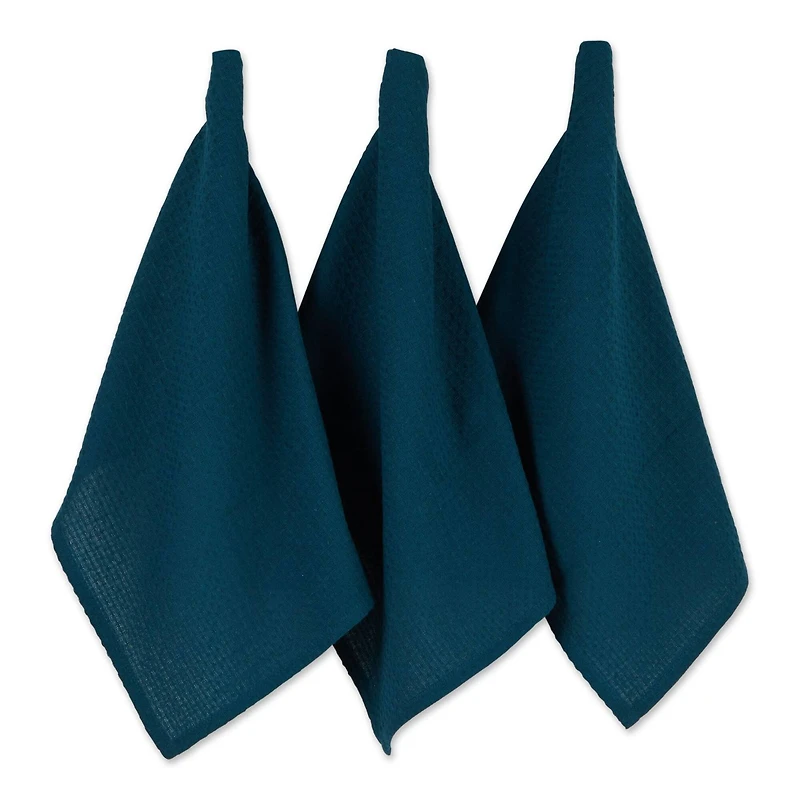 DII® Teal Green Recycled Cotton Waffle Dish Towels, 6ct.