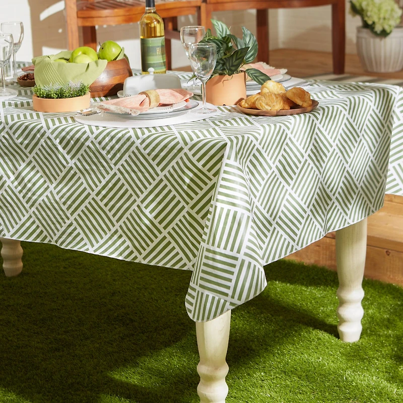 Artichoke Grid Vinyl Tablecloth 60" x 84"