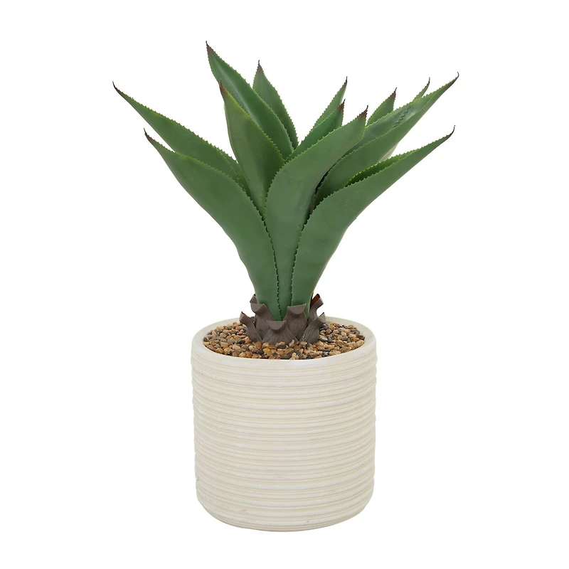 2.5ft. Potted White Plastic Contemporary Artificial Foliage