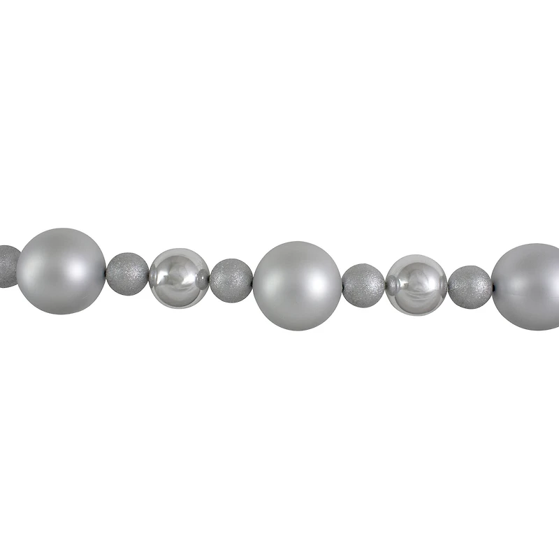 6ft. Shatterproof Ball 3-Finish Silver Splendor Christmas Garland