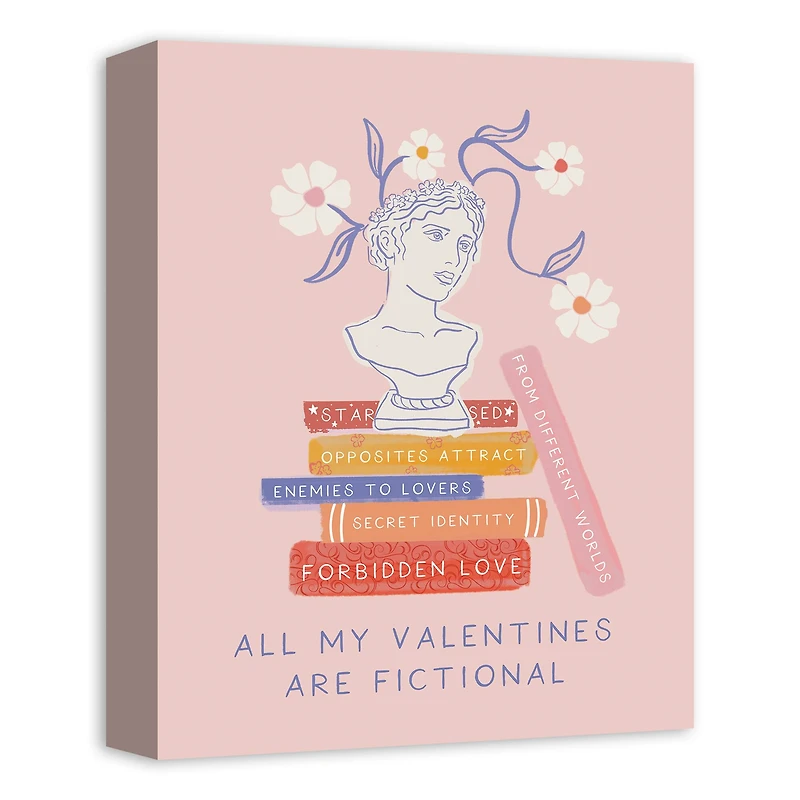 14" My Valentines are Fictional Canvas Wall Art