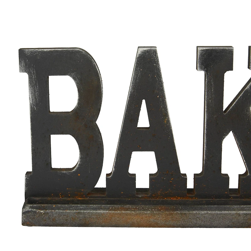 23" Black Wood Industrial Bakery Tabletop Sign