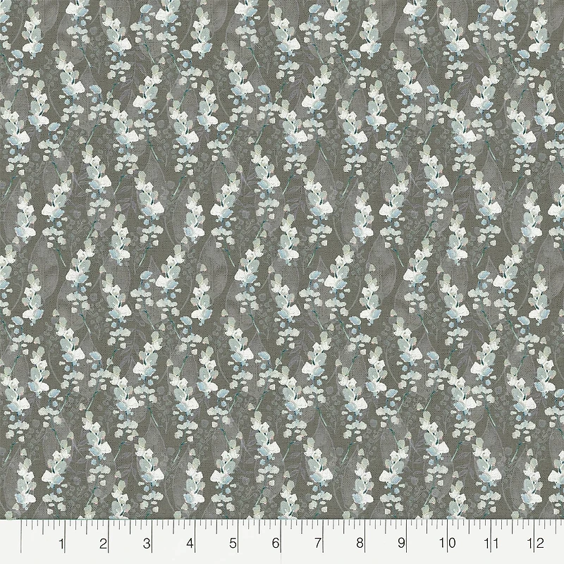 Fabric Editions Gray Motini Vines Cotton Fabric