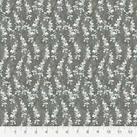 Fabric Editions Gray Motini Vines Cotton Fabric