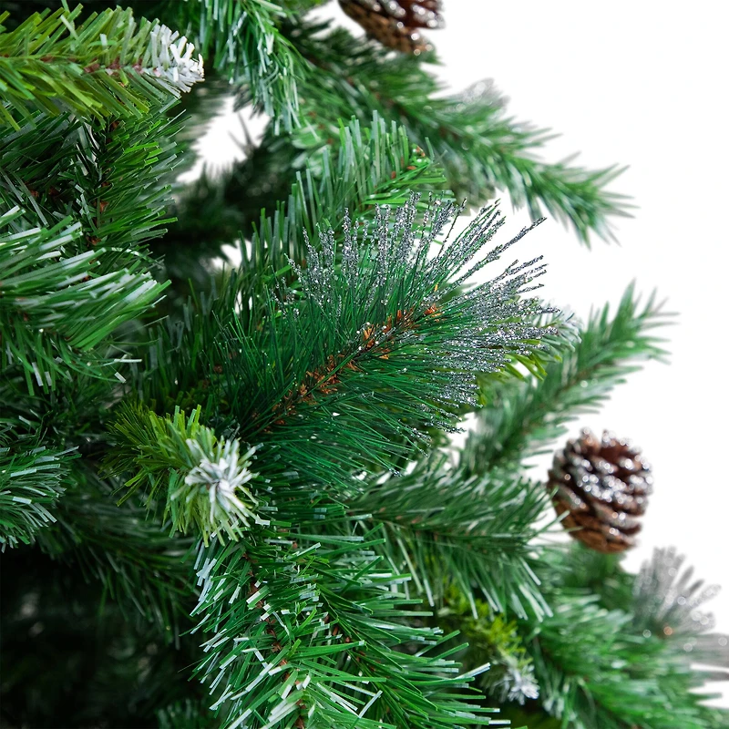 10ft. Unlit Two-Tone Buckeye Glittered Pine Artificial Christmas Tree