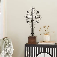 31" Black Iron French Country Cross