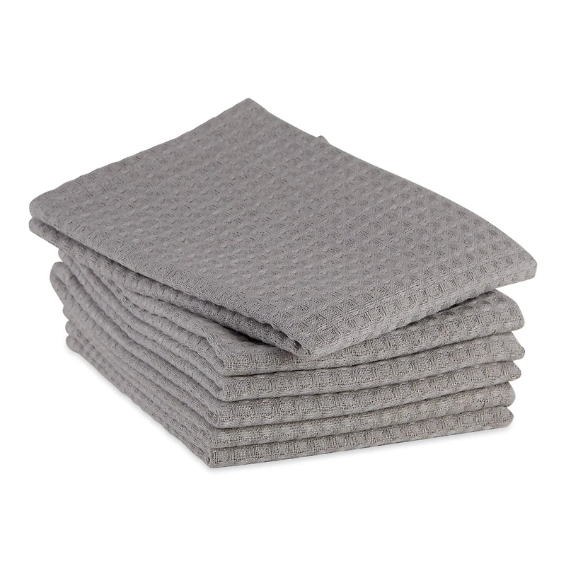 DII® Gray Recycled Cotton Waffle Dish Towels, 6ct.