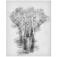 Designart - Black and White Elephant Pencil ketch