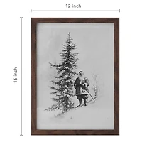 12" x 16" Black & White Santa Sketch with Tree Wall Décor by Ashland®