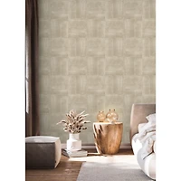 RoomMates Dimensional Square Taupe Plaster Peel & Stick Wallpaper
