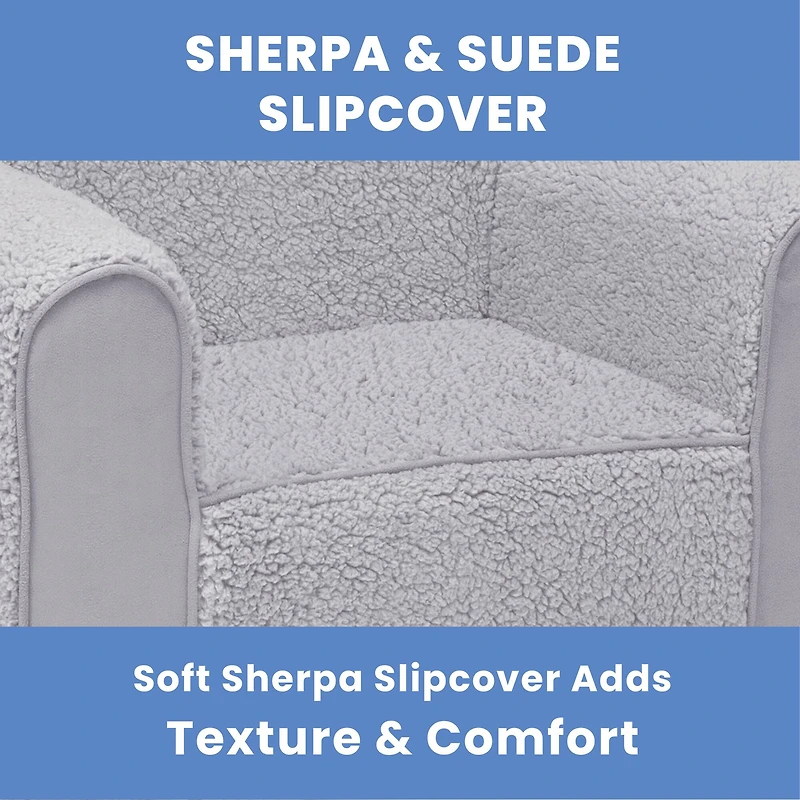 Cozee Sherpa Chair with Suede