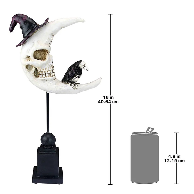 Design Toscano 16" Warlock's Raven Moon Halloween Statue