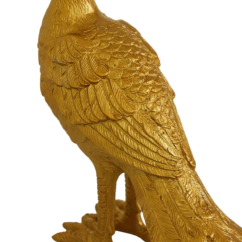 Gold Peacock Sculpture Set