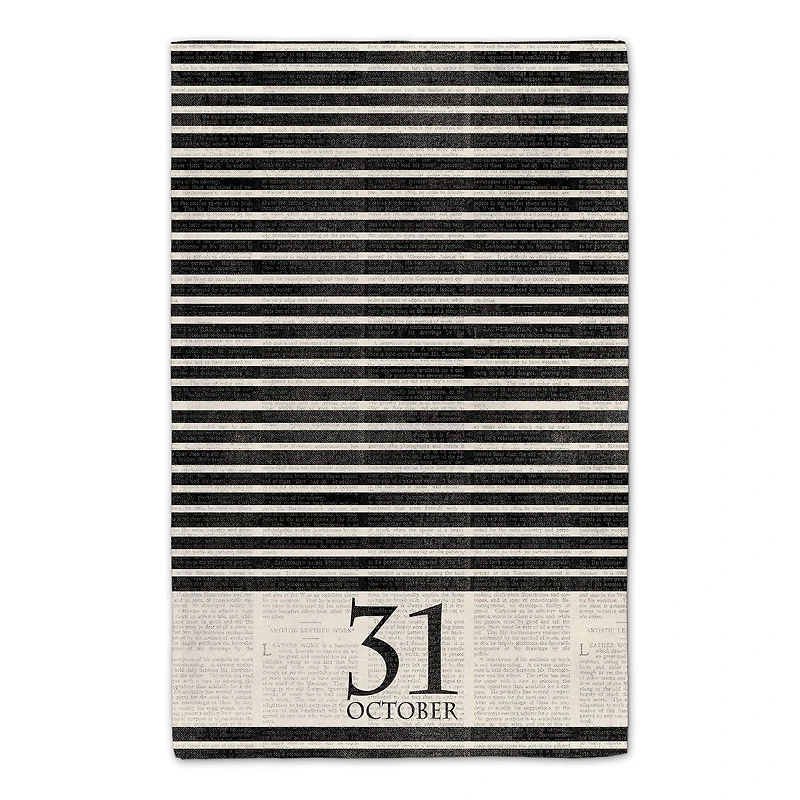 Halloween Date Newspaper Distressed Tea Towel Set