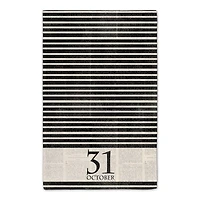 Halloween Date Newspaper Distressed Tea Towel Set