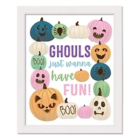 Ghouls Just Wanna Have Fun White Framed Print Wall Art