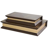 Brown War & Peace Storage Faux Book Box Set