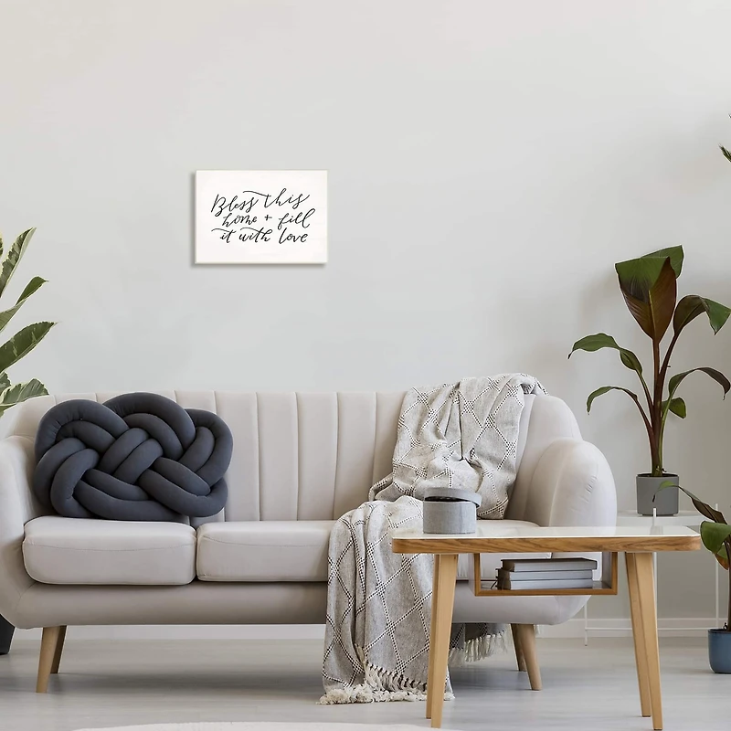 Stupell Industries Bless This Home with Love Family Motivational Phrase Wall Plaque Art
