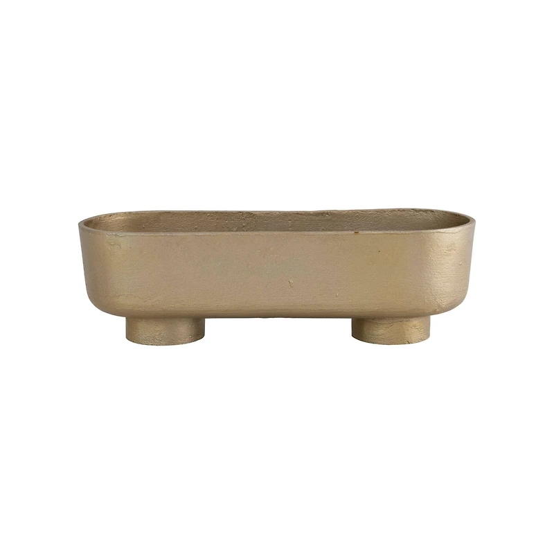Hello Honey® 14" Gold Finish Cast Aluminum Footed Bowl