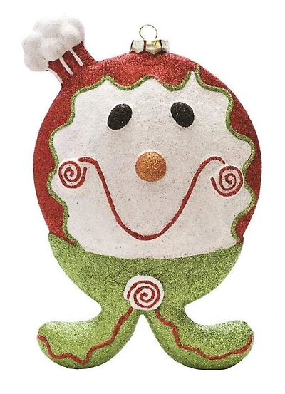 9" Glittered Red & Green Shatterproof Gingerbread Boy Christmas Ornament