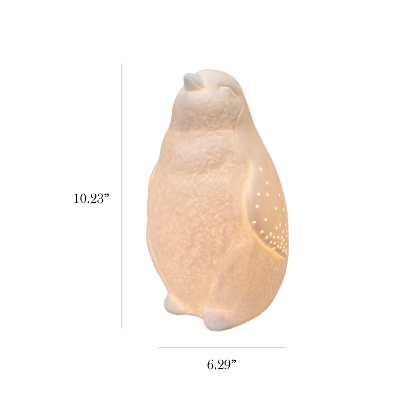 Simple Designs Porcelain Arctic Penguin Shaped Table Lamp