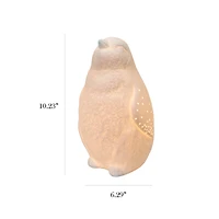 Simple Designs Porcelain Arctic Penguin Shaped Table Lamp