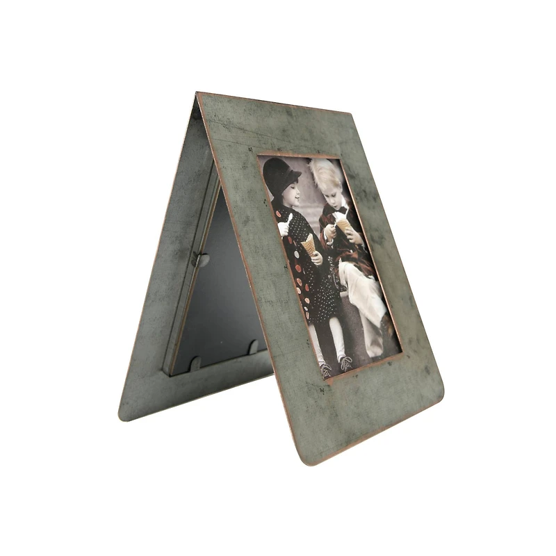 Hello Honey® Galvanized 2-Sided Vertical 3" x 5" Standing Picture Frame