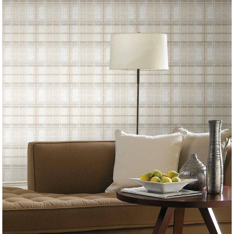 RoomMates Tweed Plaid Peel & Stick Wallpaper