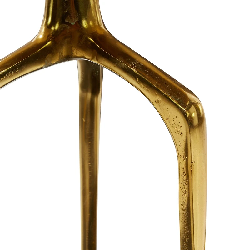 25" Gold Aluminum Contemporary Accent Table