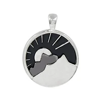 Silver & Black Round Mountain Pendant by Bead Landing™