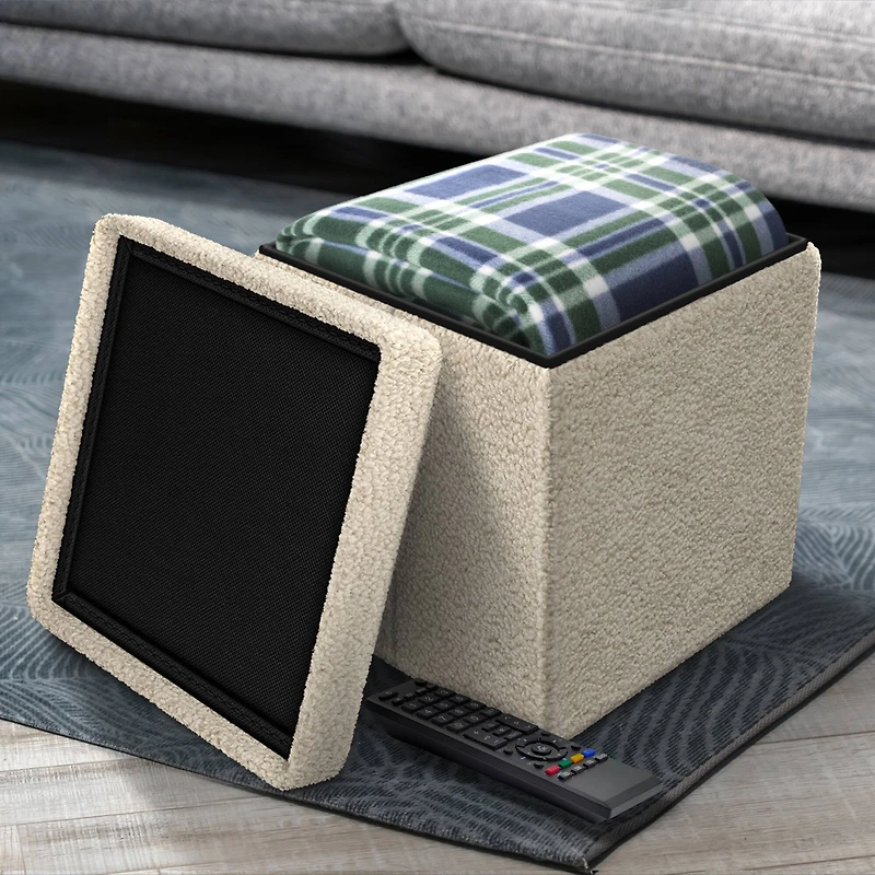 Sorbus Teddy Storage Ottoman Cube