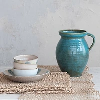 Hello Honey® 5" Green, Tan & Blue Geometric Harmony Stoneware Bowls Set