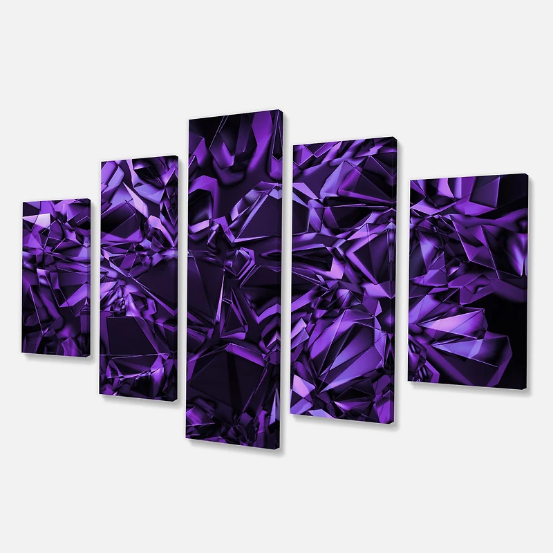 Designart - Purple Crystal Texture Design - Contemporary Canvas Art Print