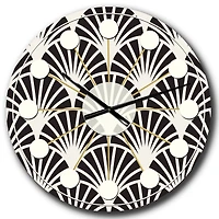 Designart 'Retro Art Deco Waves I Mid-Century Modern Wall Clock