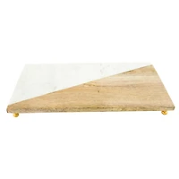 Hello Honey® Mango Wood & Marble Serving Tray