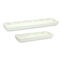White-Washed Mango Wood Tray Set