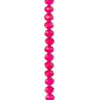 Fuchsia Faceted Glass Rondelle Beads, 8mm by Bead Landing™