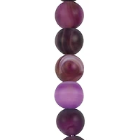 Purple Matte Agate Round Beads by Bead Landing