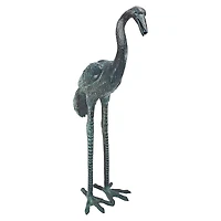 Design Toscano Small Curved Neck Bronze Crane