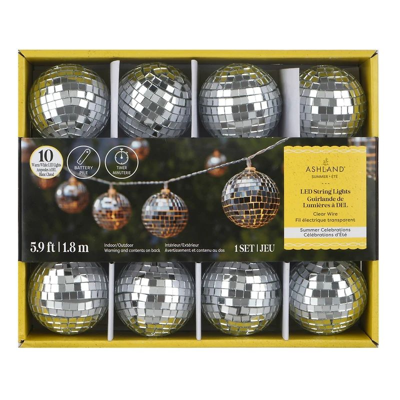 10ct. Disco Ball LED String Lights by Ashland®