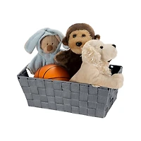 Simplify Small Gray Woven Storage Shelf Bin